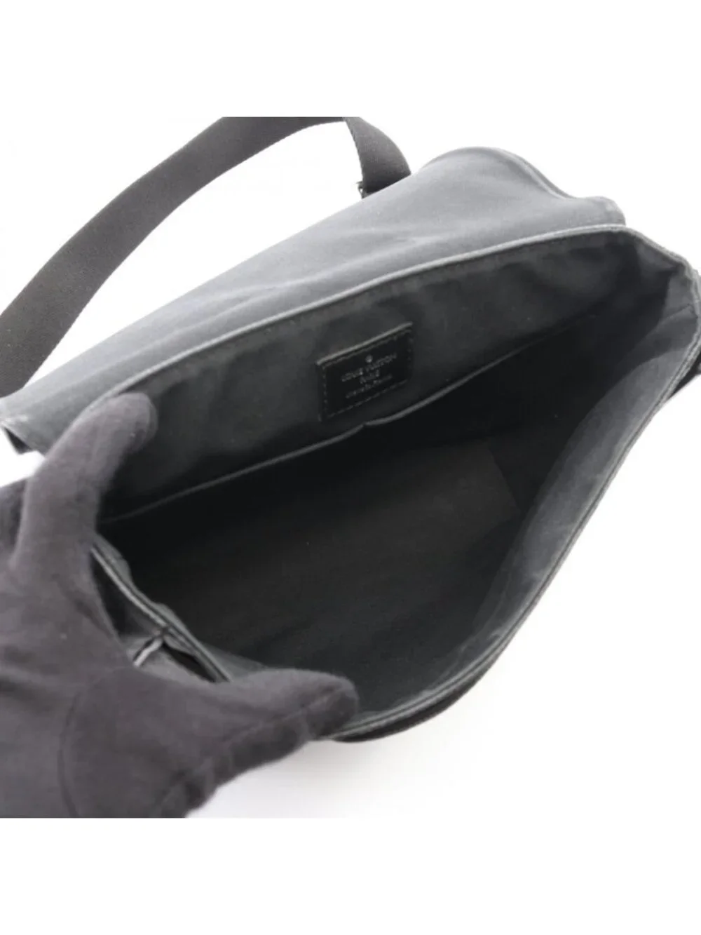 Louis Vuitton Shoulder Bag District PM Damier Graphite Canvas Leather